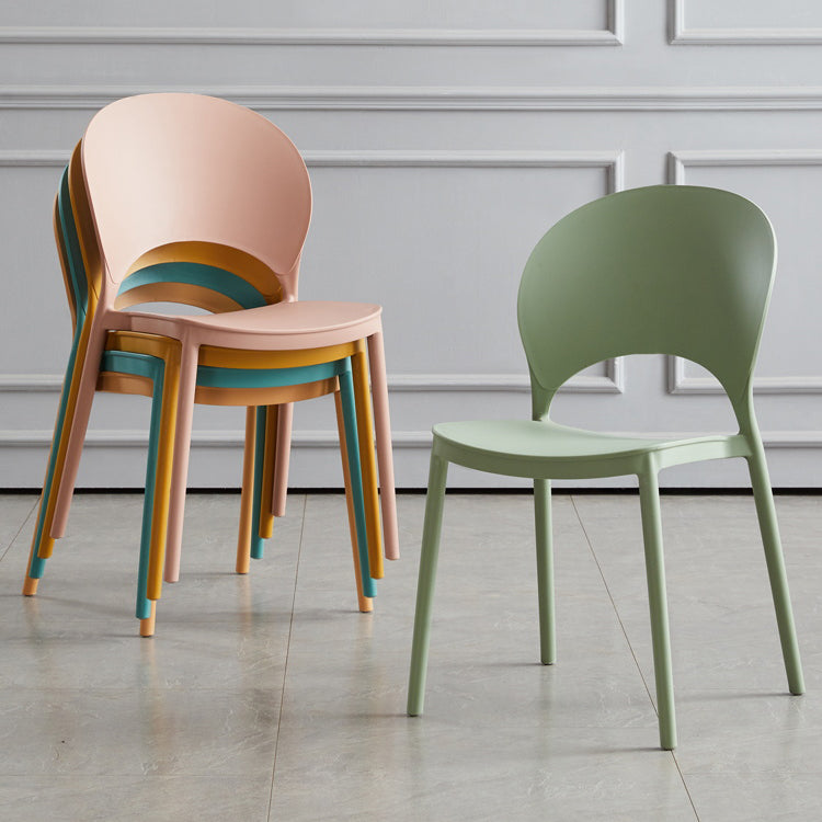 Home Nordic Stackable Side Chair Open Back Plastic Kitchen Dining Room Chair Clearhalo ' kitchen&dining_furn' 'Dining Chairs' 'Dining Tables & Seating' 'dining_chair' 'furn' 'furn_dining_chair' 'Furniture' 'furniture_dining_chair' 'Kitchen & Dining Furniture' 'kitchen' 3482983