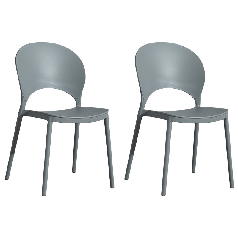 Home Nordic Stackable Side Chair Open Back Plastic Kitchen Dining Room Chair Grey 2 Piece Set Clearhalo ' kitchen&dining_furn' 'Dining Chairs' 'Dining Tables & Seating' 'dining_chair' 'furn' 'furn_dining_chair' 'Furniture' 'furniture_dining_chair' 'Kitchen & Dining Furniture' 'kitchen' 3482984