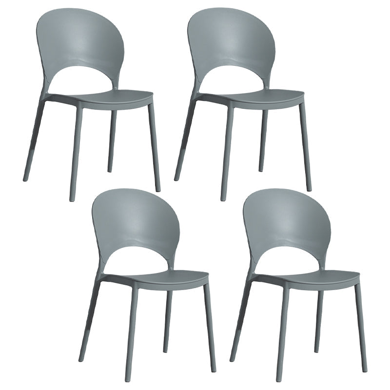 Home Nordic Stackable Side Chair Open Back Plastic Kitchen Dining Room Chair Grey 4 Piece Set Clearhalo ' kitchen&dining_furn' 'Dining Chairs' 'Dining Tables & Seating' 'dining_chair' 'furn' 'furn_dining_chair' 'Furniture' 'furniture_dining_chair' 'Kitchen & Dining Furniture' 'kitchen' 3482985