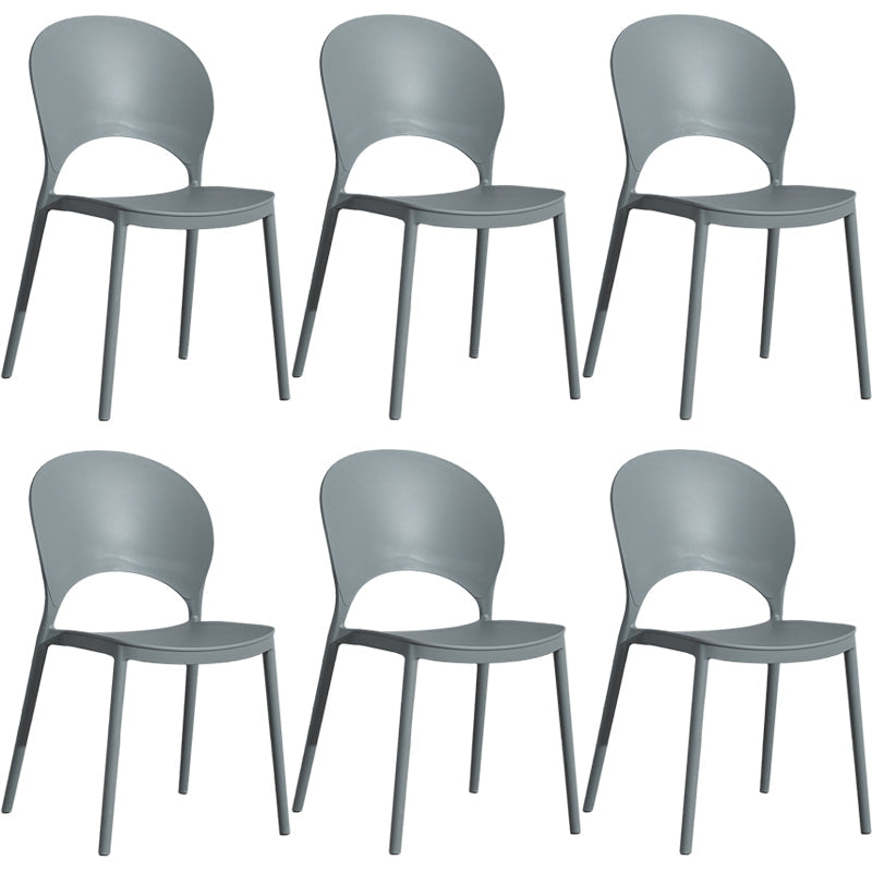 Home Nordic Stackable Side Chair Open Back Plastic Kitchen Dining Room Chair Grey 6 Piece Set Clearhalo ' kitchen&dining_furn' 'Dining Chairs' 'Dining Tables & Seating' 'dining_chair' 'furn' 'furn_dining_chair' 'Furniture' 'furniture_dining_chair' 'Kitchen & Dining Furniture' 'kitchen' 3482987