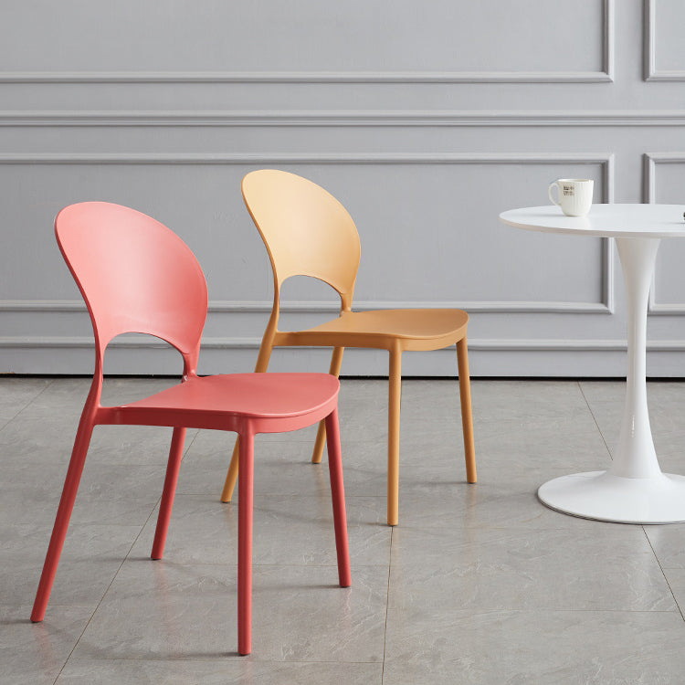 Home Nordic Stackable Side Chair Open Back Plastic Kitchen Dining Room Chair Clearhalo ' kitchen&dining_furn' 'Dining Chairs' 'Dining Tables & Seating' 'dining_chair' 'furn' 'furn_dining_chair' 'Furniture' 'furniture_dining_chair' 'Kitchen & Dining Furniture' 'kitchen' 3482988