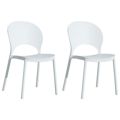 Home Nordic Stackable Side Chair Open Back Plastic Kitchen Dining Room Chair White 2 Piece Set Clearhalo ' kitchen&dining_furn' 'Dining Chairs' 'Dining Tables & Seating' 'dining_chair' 'furn' 'furn_dining_chair' 'Furniture' 'furniture_dining_chair' 'Kitchen & Dining Furniture' 'kitchen' 3482996