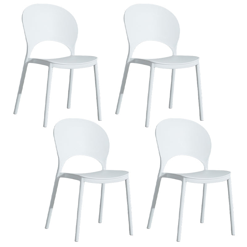 Home Nordic Stackable Side Chair Open Back Plastic Kitchen Dining Room Chair White 4 Piece Set Clearhalo ' kitchen&dining_furn' 'Dining Chairs' 'Dining Tables & Seating' 'dining_chair' 'furn' 'furn_dining_chair' 'Furniture' 'furniture_dining_chair' 'Kitchen & Dining Furniture' 'kitchen' 3482998