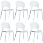 Home Nordic Stackable Side Chair Open Back Plastic Kitchen Dining Room Chair White 6 Piece Set Clearhalo ' kitchen&dining_furn' 'Dining Chairs' 'Dining Tables & Seating' 'dining_chair' 'furn' 'furn_dining_chair' 'Furniture' 'furniture_dining_chair' 'Kitchen & Dining Furniture' 'kitchen' 3482999