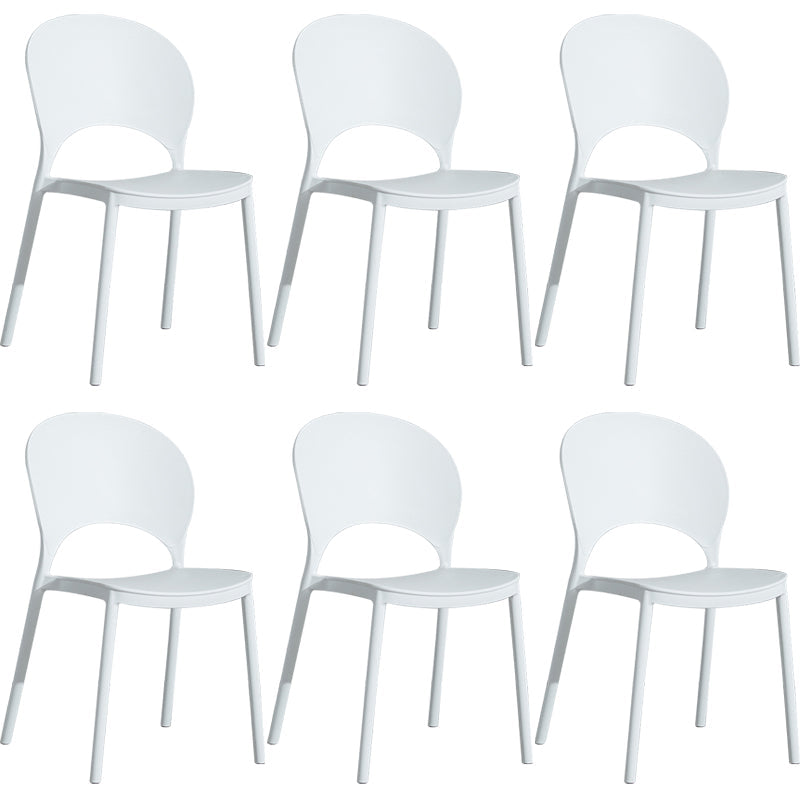 Home Nordic Stackable Side Chair Open Back Plastic Kitchen Dining Room Chair White 6 Piece Set Clearhalo ' kitchen&dining_furn' 'Dining Chairs' 'Dining Tables & Seating' 'dining_chair' 'furn' 'furn_dining_chair' 'Furniture' 'furniture_dining_chair' 'Kitchen & Dining Furniture' 'kitchen' 3482999