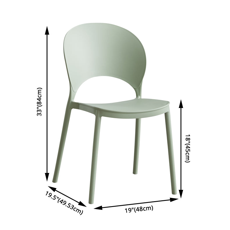 Home Nordic Stackable Side Chair Open Back Plastic Kitchen Dining Room Chair Clearhalo ' kitchen&dining_furn' 'Dining Chairs' 'Dining Tables & Seating' 'dining_chair' 'furn' 'furn_dining_chair' 'Furniture' 'furniture_dining_chair' 'Kitchen & Dining Furniture' 'kitchen' 3483001