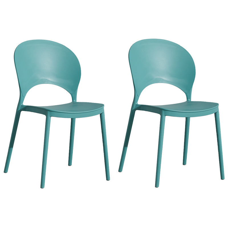 Home Nordic Stackable Side Chair Open Back Plastic Kitchen Dining Room Chair Blue 2 Piece Set Clearhalo ' kitchen&dining_furn' 'Dining Chairs' 'Dining Tables & Seating' 'dining_chair' 'furn' 'furn_dining_chair' 'Furniture' 'furniture_dining_chair' 'Kitchen & Dining Furniture' 'kitchen' 3483002