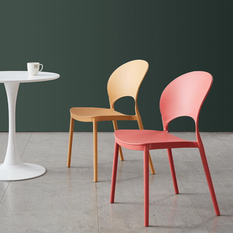 Home Nordic Stackable Side Chair Open Back Plastic Kitchen Dining Room Chair Clearhalo ' kitchen&dining_furn' 'Dining Chairs' 'Dining Tables & Seating' 'dining_chair' 'furn' 'furn_dining_chair' 'Furniture' 'furniture_dining_chair' 'Kitchen & Dining Furniture' 'kitchen' 3483003