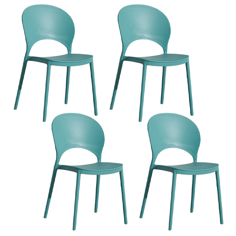 Home Nordic Stackable Side Chair Open Back Plastic Kitchen Dining Room Chair Blue 4 Piece Set Clearhalo ' kitchen&dining_furn' 'Dining Chairs' 'Dining Tables & Seating' 'dining_chair' 'furn' 'furn_dining_chair' 'Furniture' 'furniture_dining_chair' 'Kitchen & Dining Furniture' 'kitchen' 3483004