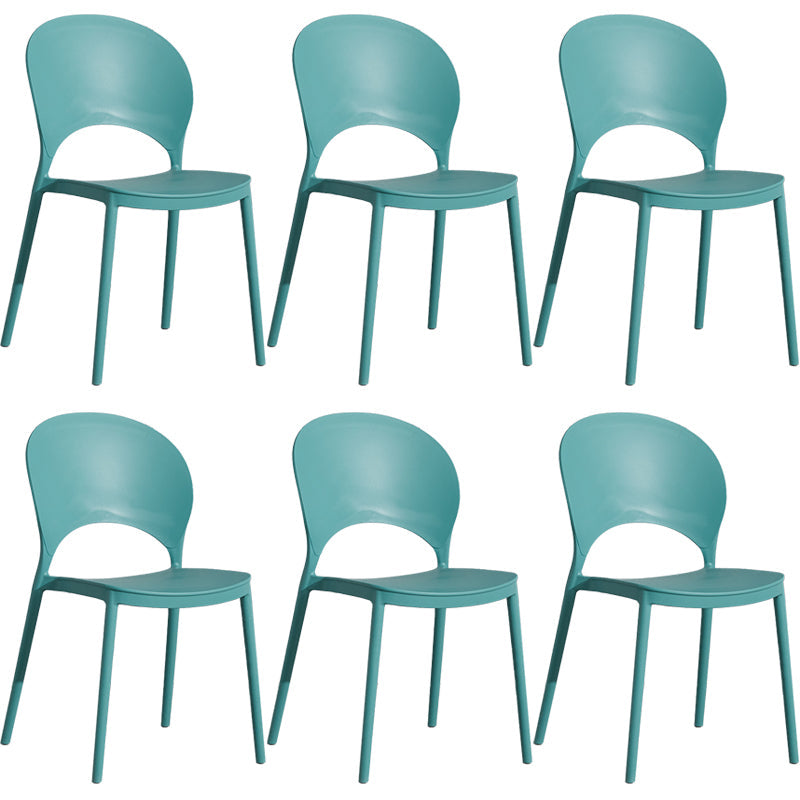 Home Nordic Stackable Side Chair Open Back Plastic Kitchen Dining Room Chair Blue 6 Piece Set Clearhalo ' kitchen&dining_furn' 'Dining Chairs' 'Dining Tables & Seating' 'dining_chair' 'furn' 'furn_dining_chair' 'Furniture' 'furniture_dining_chair' 'Kitchen & Dining Furniture' 'kitchen' 3483005