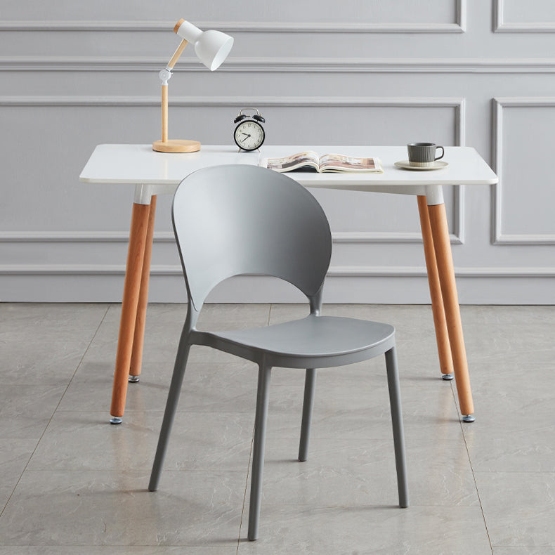 Home Nordic Stackable Side Chair Open Back Plastic Kitchen Dining Room Chair Clearhalo ' kitchen&dining_furn' 'Dining Chairs' 'Dining Tables & Seating' 'dining_chair' 'furn' 'furn_dining_chair' 'Furniture' 'furniture_dining_chair' 'Kitchen & Dining Furniture' 'kitchen' 3483007