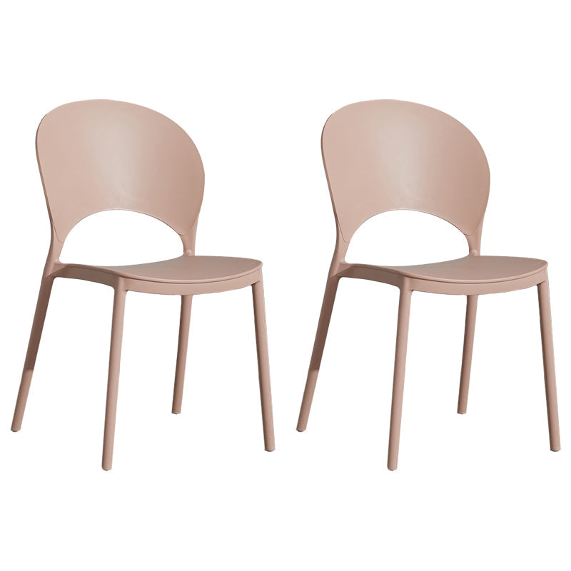 Home Nordic Stackable Side Chair Open Back Plastic Kitchen Dining Room Chair Pink 2 Piece Set Clearhalo ' kitchen&dining_furn' 'Dining Chairs' 'Dining Tables & Seating' 'dining_chair' 'furn' 'furn_dining_chair' 'Furniture' 'furniture_dining_chair' 'Kitchen & Dining Furniture' 'kitchen' 3483008