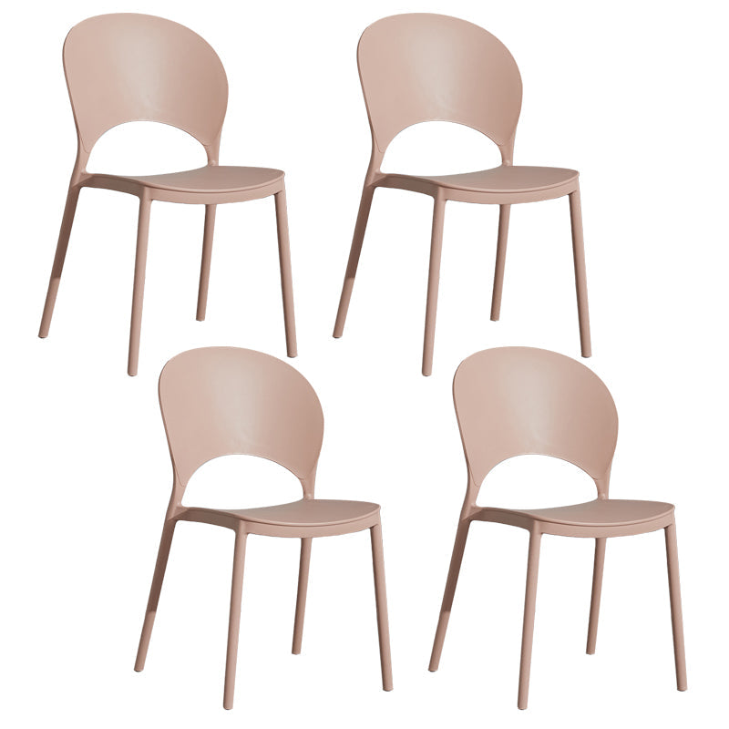 Home Nordic Stackable Side Chair Open Back Plastic Kitchen Dining Room Chair Pink 4 Piece Set Clearhalo ' kitchen&dining_furn' 'Dining Chairs' 'Dining Tables & Seating' 'dining_chair' 'furn' 'furn_dining_chair' 'Furniture' 'furniture_dining_chair' 'Kitchen & Dining Furniture' 'kitchen' 3483009
