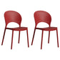 Home Nordic Stackable Side Chair Open Back Plastic Kitchen Dining Room Chair Burgundy 2 Piece Set Clearhalo ' kitchen&dining_furn' 'Dining Chairs' 'Dining Tables & Seating' 'dining_chair' 'furn' 'furn_dining_chair' 'Furniture' 'furniture_dining_chair' 'Kitchen & Dining Furniture' 'kitchen' 3483011