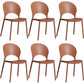 Home Nordic Stackable Side Chair Open Back Plastic Kitchen Dining Room Chair Brown 6 Piece Set Clearhalo ' kitchen&dining_furn' 'Dining Chairs' 'Dining Tables & Seating' 'dining_chair' 'furn' 'furn_dining_chair' 'Furniture' 'furniture_dining_chair' 'Kitchen & Dining Furniture' 'kitchen' 3483016