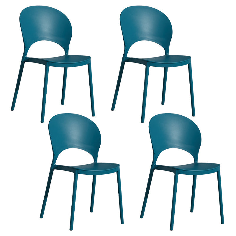 Home Nordic Stackable Side Chair Open Back Plastic Kitchen Dining Room Chair Peacock Blue 4 Piece Set Clearhalo ' kitchen&dining_furn' 'Dining Chairs' 'Dining Tables & Seating' 'dining_chair' 'furn' 'furn_dining_chair' 'Furniture' 'furniture_dining_chair' 'Kitchen & Dining Furniture' 'kitchen' 3483018