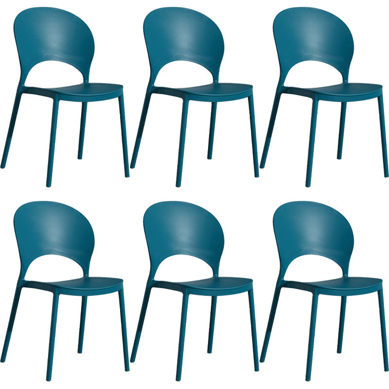 Home Nordic Stackable Side Chair Open Back Plastic Kitchen Dining Room Chair Peacock Blue 6 Piece Set Clearhalo ' kitchen&dining_furn' 'Dining Chairs' 'Dining Tables & Seating' 'dining_chair' 'furn' 'furn_dining_chair' 'Furniture' 'furniture_dining_chair' 'Kitchen & Dining Furniture' 'kitchen' 3483019