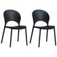 Home Nordic Stackable Side Chair Open Back Plastic Kitchen Dining Room Chair Black 2 Piece Set Clearhalo ' kitchen&dining_furn' 'Dining Chairs' 'Dining Tables & Seating' 'dining_chair' 'furn' 'furn_dining_chair' 'Furniture' 'furniture_dining_chair' 'Kitchen & Dining Furniture' 'kitchen' 3483020