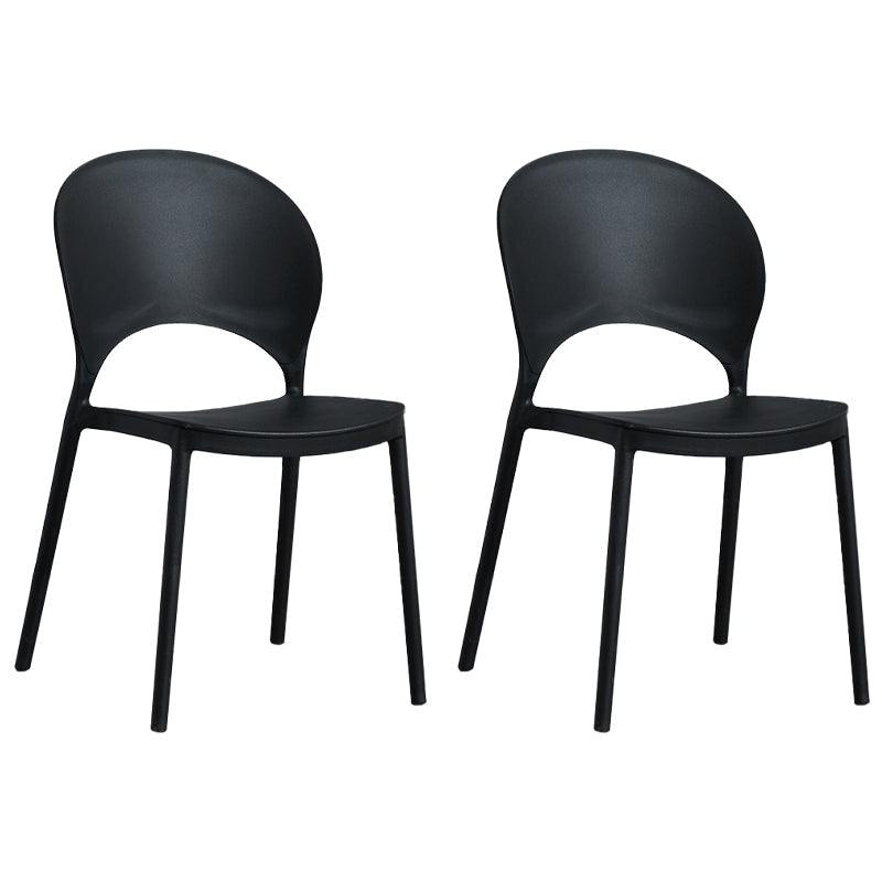 Home Nordic Stackable Side Chair Open Back Plastic Kitchen Dining Room Chair Black 2 Piece Set Clearhalo ' kitchen&dining_furn' 'Dining Chairs' 'Dining Tables & Seating' 'dining_chair' 'furn' 'furn_dining_chair' 'Furniture' 'furniture_dining_chair' 'Kitchen & Dining Furniture' 'kitchen' 3483020