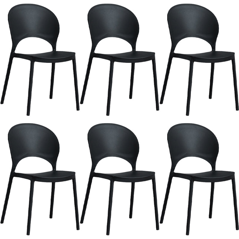 Home Nordic Stackable Side Chair Open Back Plastic Kitchen Dining Room Chair Black 6 Piece Set Clearhalo ' kitchen&dining_furn' 'Dining Chairs' 'Dining Tables & Seating' 'dining_chair' 'furn' 'furn_dining_chair' 'Furniture' 'furniture_dining_chair' 'Kitchen & Dining Furniture' 'kitchen' 3483022