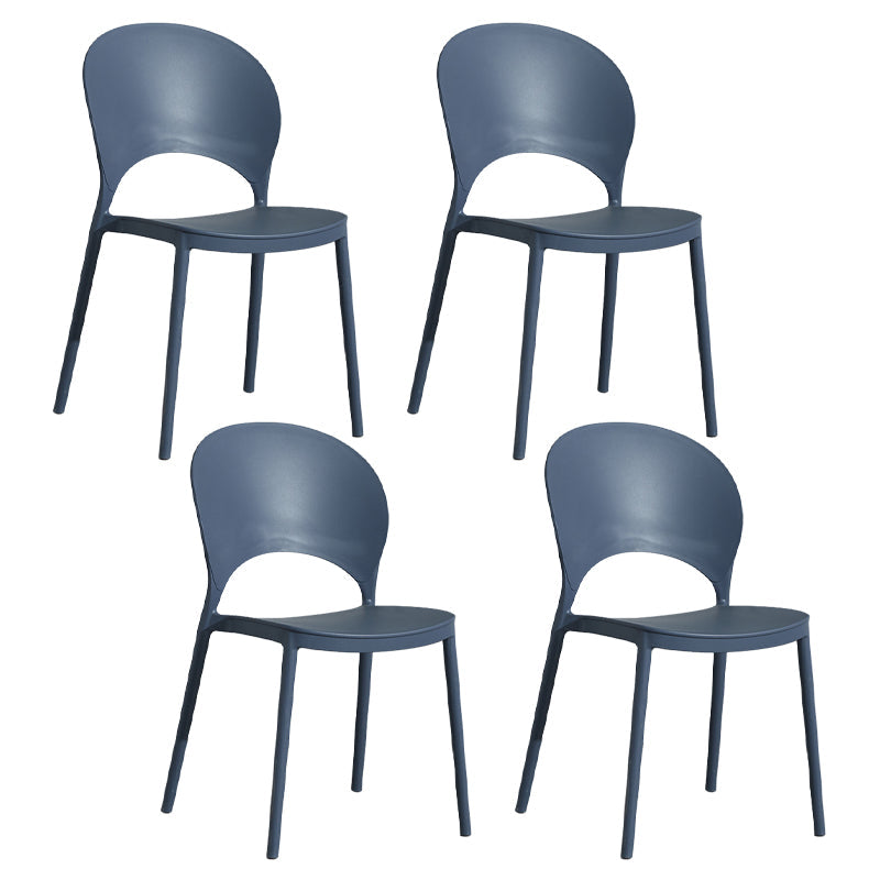 Home Nordic Stackable Side Chair Open Back Plastic Kitchen Dining Room Chair Gray Blue 4 Piece Set Clearhalo ' kitchen&dining_furn' 'Dining Chairs' 'Dining Tables & Seating' 'dining_chair' 'furn' 'furn_dining_chair' 'Furniture' 'furniture_dining_chair' 'Kitchen & Dining Furniture' 'kitchen' 3483024