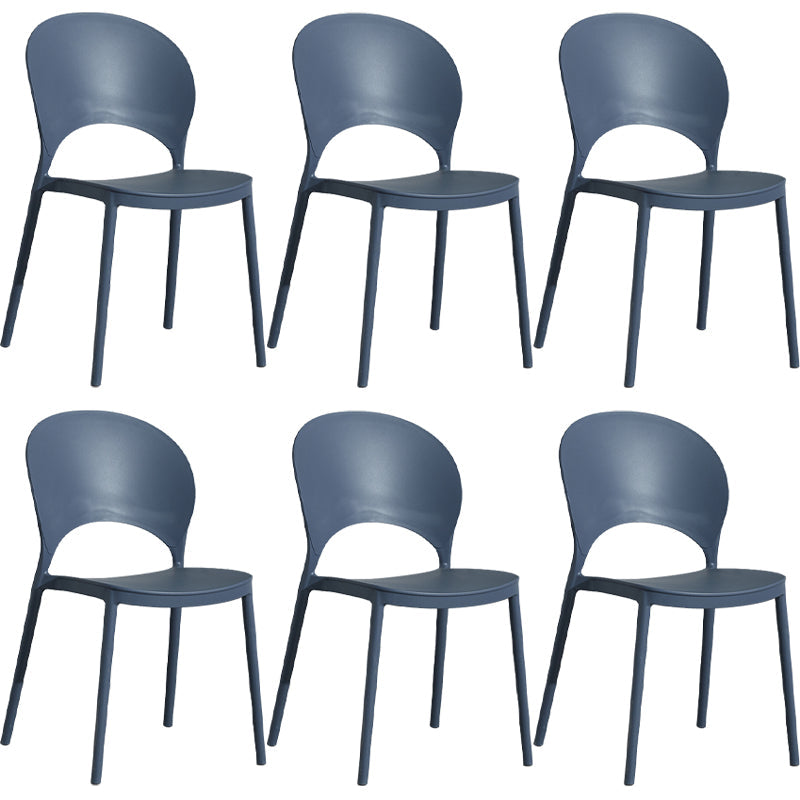 Home Nordic Stackable Side Chair Open Back Plastic Kitchen Dining Room Chair Gray Blue 6 Piece Set Clearhalo ' kitchen&dining_furn' 'Dining Chairs' 'Dining Tables & Seating' 'dining_chair' 'furn' 'furn_dining_chair' 'Furniture' 'furniture_dining_chair' 'Kitchen & Dining Furniture' 'kitchen' 3483025
