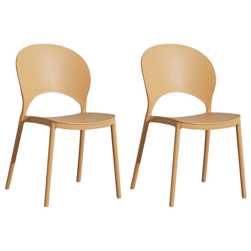 Home Nordic Stackable Side Chair Open Back Plastic Kitchen Dining Room Chair Beige 2 Piece Set Clearhalo ' kitchen&dining_furn' 'Dining Chairs' 'Dining Tables & Seating' 'dining_chair' 'furn' 'furn_dining_chair' 'Furniture' 'furniture_dining_chair' 'Kitchen & Dining Furniture' 'kitchen' 3483026