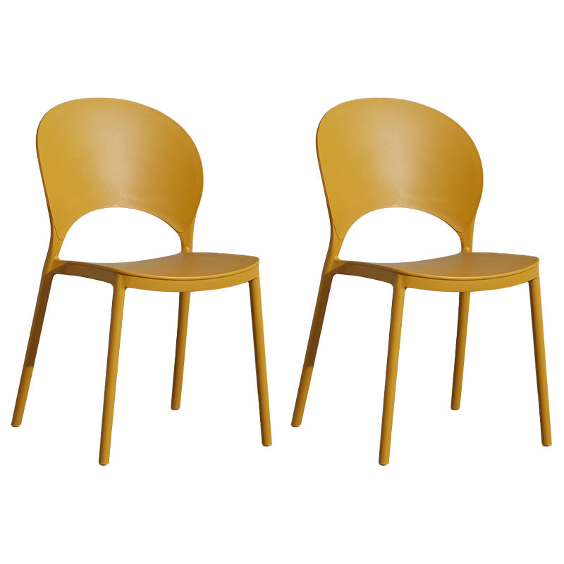Home Nordic Stackable Side Chair Open Back Plastic Kitchen Dining Room Chair Ginger 2 Piece Set Clearhalo ' kitchen&dining_furn' 'Dining Chairs' 'Dining Tables & Seating' 'dining_chair' 'furn' 'furn_dining_chair' 'Furniture' 'furniture_dining_chair' 'Kitchen & Dining Furniture' 'kitchen' 3483029