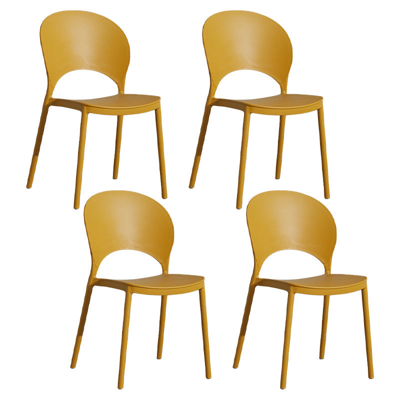 Home Nordic Stackable Side Chair Open Back Plastic Kitchen Dining Room Chair Ginger 4 Piece Set Clearhalo ' kitchen&dining_furn' 'Dining Chairs' 'Dining Tables & Seating' 'dining_chair' 'furn' 'furn_dining_chair' 'Furniture' 'furniture_dining_chair' 'Kitchen & Dining Furniture' 'kitchen' 3483030
