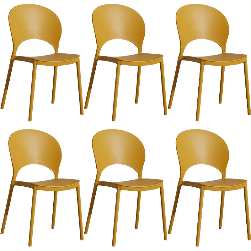 Home Nordic Stackable Side Chair Open Back Plastic Kitchen Dining Room Chair Ginger 6 Piece Set Clearhalo ' kitchen&dining_furn' 'Dining Chairs' 'Dining Tables & Seating' 'dining_chair' 'furn' 'furn_dining_chair' 'Furniture' 'furniture_dining_chair' 'Kitchen & Dining Furniture' 'kitchen' 3483031