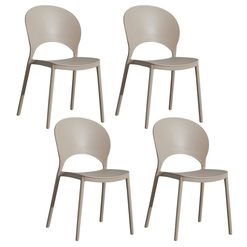 Home Nordic Stackable Side Chair Open Back Plastic Kitchen Dining Room Chair Camel 4 Piece Set Clearhalo ' kitchen&dining_furn' 'Dining Chairs' 'Dining Tables & Seating' 'dining_chair' 'furn' 'furn_dining_chair' 'Furniture' 'furniture_dining_chair' 'Kitchen & Dining Furniture' 'kitchen' 3483033
