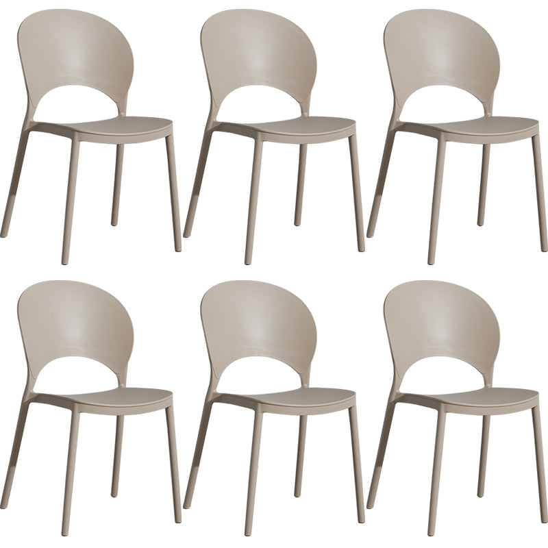 Home Nordic Stackable Side Chair Open Back Plastic Kitchen Dining Room Chair Camel 6 Piece Set Clearhalo ' kitchen&dining_furn' 'Dining Chairs' 'Dining Tables & Seating' 'dining_chair' 'furn' 'furn_dining_chair' 'Furniture' 'furniture_dining_chair' 'Kitchen & Dining Furniture' 'kitchen' 3483034