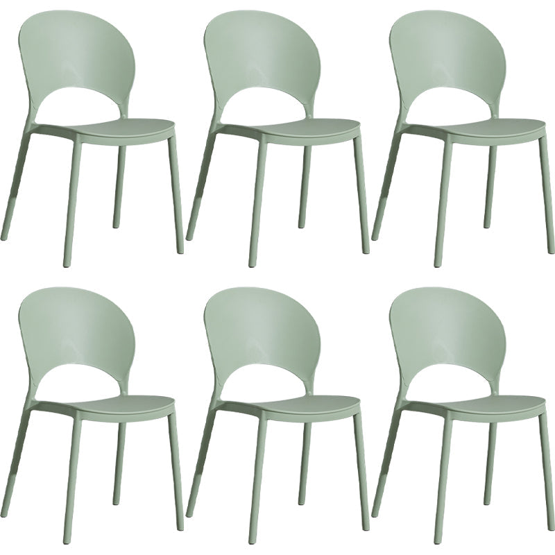 Home Nordic Stackable Side Chair Open Back Plastic Kitchen Dining Room Chair Green 6 Piece Set Clearhalo ' kitchen&dining_furn' 'Dining Chairs' 'Dining Tables & Seating' 'dining_chair' 'furn' 'furn_dining_chair' 'Furniture' 'furniture_dining_chair' 'Kitchen & Dining Furniture' 'kitchen' 3483037