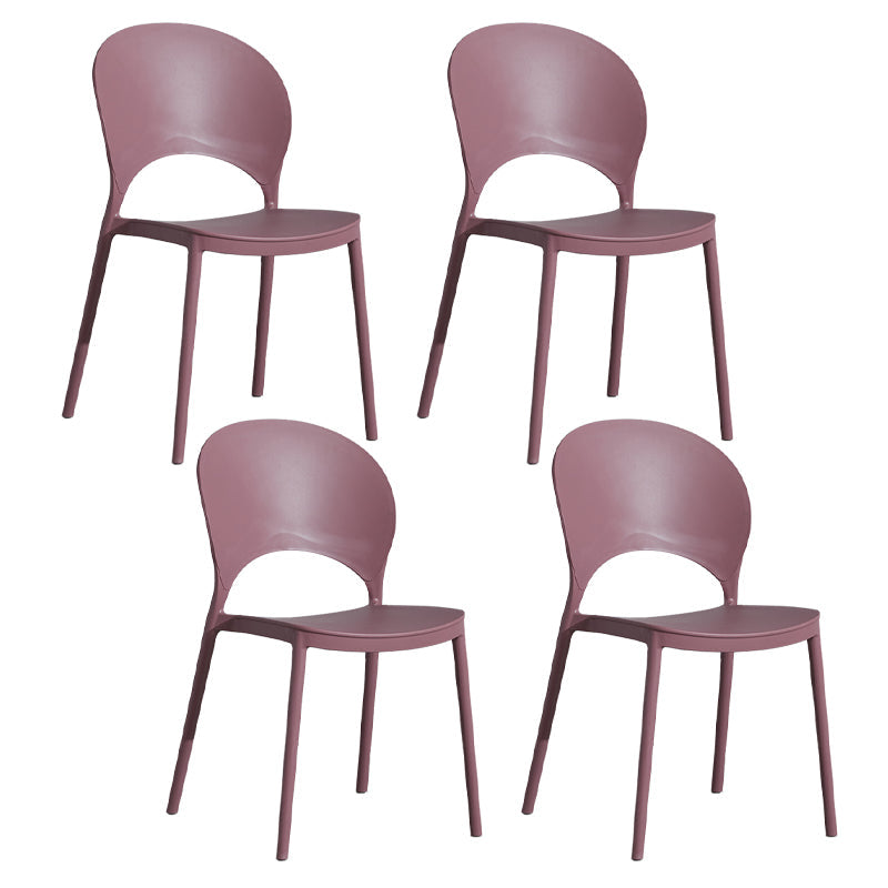 Home Nordic Stackable Side Chair Open Back Plastic Kitchen Dining Room Chair Purple 4 Piece Set Clearhalo ' kitchen&dining_furn' 'Dining Chairs' 'Dining Tables & Seating' 'dining_chair' 'furn' 'furn_dining_chair' 'Furniture' 'furniture_dining_chair' 'Kitchen & Dining Furniture' 'kitchen' 3483039