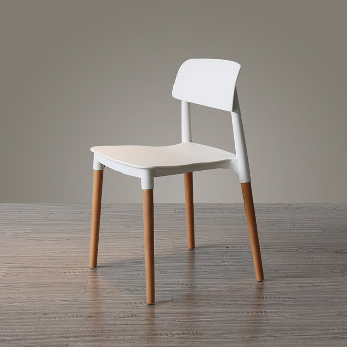 Nordic Style Dining Room Chair Open Back Dining Side Chair with Solid Wood Legs White 1 Piece Clearhalo ' kitchen&dining_furn' 'Dining Chairs' 'Dining Tables & Seating' 'dining_chair' 'furn' 'furn_dining_chair' 'Furniture' 'furniture_dining_chair' 'Kitchen & Dining Furniture' 'kitchen' 3483042