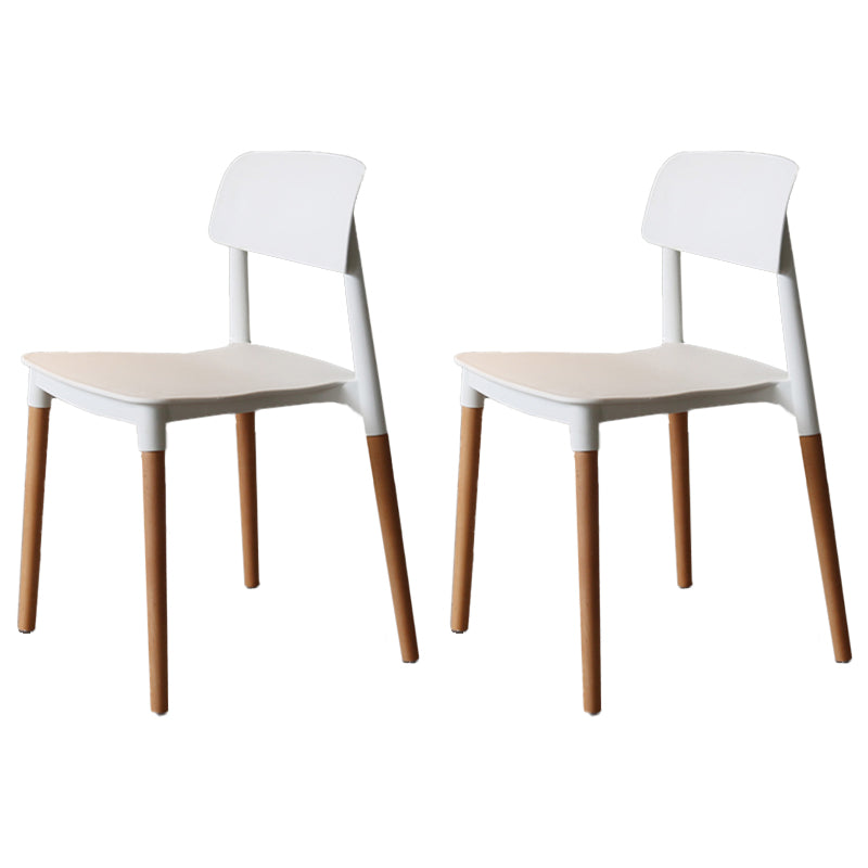 Nordic Style Dining Room Chair Open Back Dining Side Chair with Solid Wood Legs White 2 Piece Set Clearhalo ' kitchen&dining_furn' 'Dining Chairs' 'Dining Tables & Seating' 'dining_chair' 'furn' 'furn_dining_chair' 'Furniture' 'furniture_dining_chair' 'Kitchen & Dining Furniture' 'kitchen' 3483044