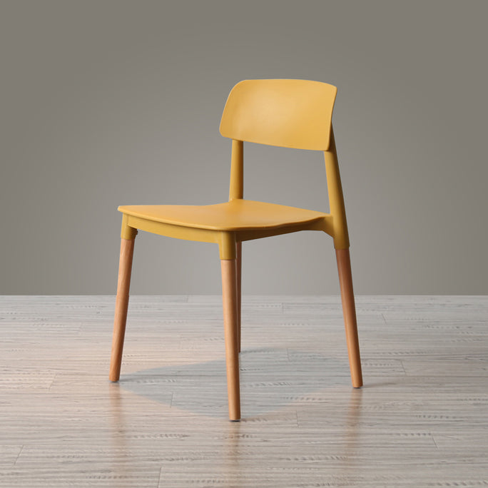 Nordic Style Dining Room Chair Open Back Dining Side Chair with Solid Wood Legs Ginger 1 Piece Clearhalo ' kitchen&dining_furn' 'Dining Chairs' 'Dining Tables & Seating' 'dining_chair' 'furn' 'furn_dining_chair' 'Furniture' 'furniture_dining_chair' 'Kitchen & Dining Furniture' 'kitchen' 3483048