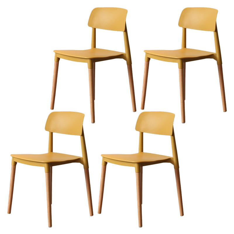 Nordic Style Dining Room Chair Open Back Dining Side Chair with Solid Wood Legs Ginger 4 Piece Set Clearhalo ' kitchen&dining_furn' 'Dining Chairs' 'Dining Tables & Seating' 'dining_chair' 'furn' 'furn_dining_chair' 'Furniture' 'furniture_dining_chair' 'Kitchen & Dining Furniture' 'kitchen' 3483052