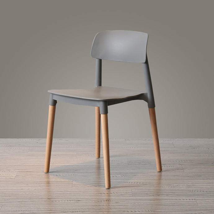 Nordic Style Dining Room Chair Open Back Dining Side Chair with Solid Wood Legs Grey 1 Piece Clearhalo ' kitchen&dining_furn' 'Dining Chairs' 'Dining Tables & Seating' 'dining_chair' 'furn' 'furn_dining_chair' 'Furniture' 'furniture_dining_chair' 'Kitchen & Dining Furniture' 'kitchen' 3483054