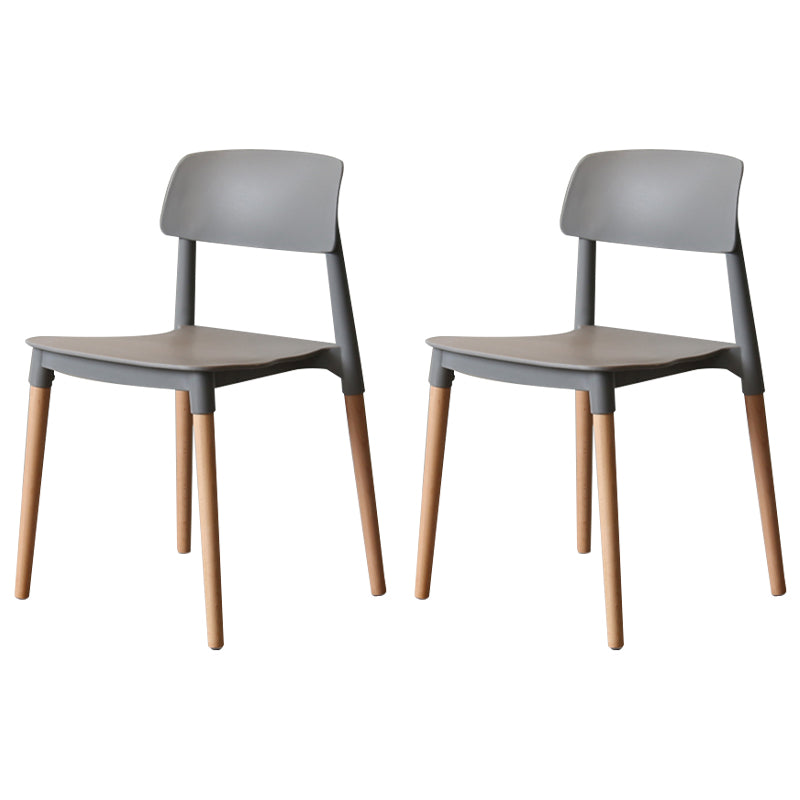 Nordic Style Dining Room Chair Open Back Dining Side Chair with Solid Wood Legs Grey 2 Piece Set Clearhalo ' kitchen&dining_furn' 'Dining Chairs' 'Dining Tables & Seating' 'dining_chair' 'furn' 'furn_dining_chair' 'Furniture' 'furniture_dining_chair' 'Kitchen & Dining Furniture' 'kitchen' 3483056