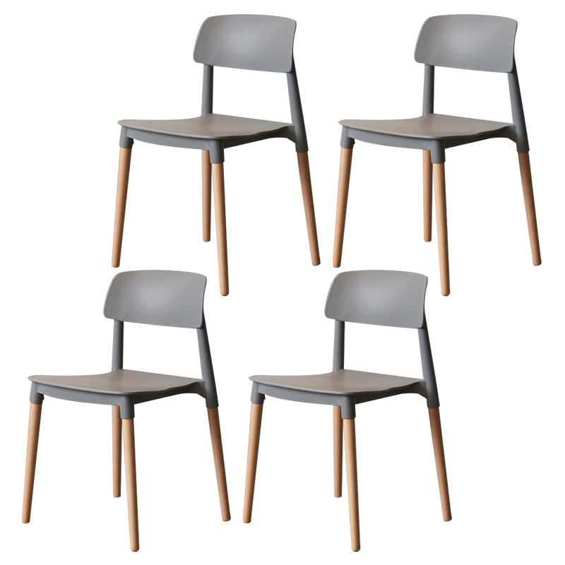 Nordic Style Dining Room Chair Open Back Dining Side Chair with Solid Wood Legs Grey 4 Piece Set Clearhalo ' kitchen&dining_furn' 'Dining Chairs' 'Dining Tables & Seating' 'dining_chair' 'furn' 'furn_dining_chair' 'Furniture' 'furniture_dining_chair' 'Kitchen & Dining Furniture' 'kitchen' 3483057