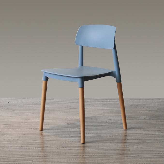 Nordic Style Dining Room Chair Open Back Dining Side Chair with Solid Wood Legs Gray-Blue 1 Piece Clearhalo ' kitchen&dining_furn' 'Dining Chairs' 'Dining Tables & Seating' 'dining_chair' 'furn' 'furn_dining_chair' 'Furniture' 'furniture_dining_chair' 'Kitchen & Dining Furniture' 'kitchen' 3483058