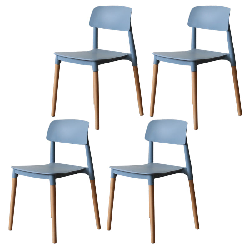 Nordic Style Dining Room Chair Open Back Dining Side Chair with Solid Wood Legs Gray-Blue 4 Piece Set Clearhalo ' kitchen&dining_furn' 'Dining Chairs' 'Dining Tables & Seating' 'dining_chair' 'furn' 'furn_dining_chair' 'Furniture' 'furniture_dining_chair' 'Kitchen & Dining Furniture' 'kitchen' 3483060