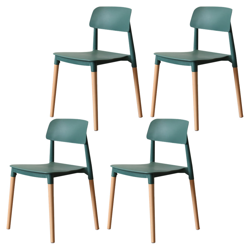 Nordic Style Dining Room Chair Open Back Dining Side Chair with Solid Wood Legs Navy 4 Piece Set Clearhalo ' kitchen&dining_furn' 'Dining Chairs' 'Dining Tables & Seating' 'dining_chair' 'furn' 'furn_dining_chair' 'Furniture' 'furniture_dining_chair' 'Kitchen & Dining Furniture' 'kitchen' 3483063