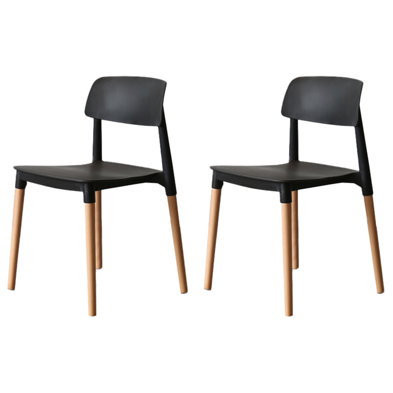 Nordic Style Dining Room Chair Open Back Dining Side Chair with Solid Wood Legs Black 2 Piece Set Clearhalo ' kitchen&dining_furn' 'Dining Chairs' 'Dining Tables & Seating' 'dining_chair' 'furn' 'furn_dining_chair' 'Furniture' 'furniture_dining_chair' 'Kitchen & Dining Furniture' 'kitchen' 3483065