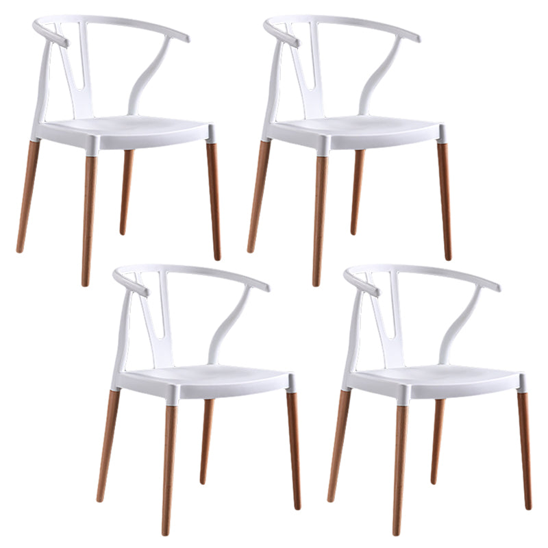 Minimalist Solid Wood Kitchen Dining Arm Chair Bone Fork Dining Arm Chair White 4 Piece Set Clearhalo ' kitchen&dining_furn' 'Dining Chairs' 'Dining Tables & Seating' 'dining_chair' 'furn' 'furn_dining_chair' 'Furniture' 'furniture_dining_chair' 'Kitchen & Dining Furniture' 'kitchen' 3483069