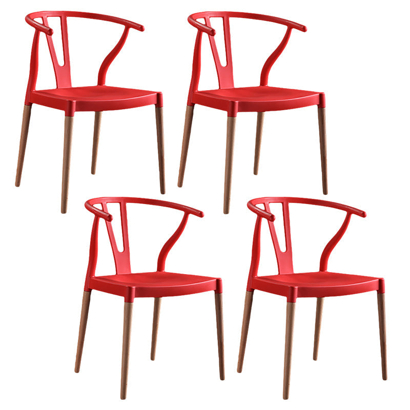 Minimalist Solid Wood Kitchen Dining Arm Chair Bone Fork Dining Arm Chair Red 4 Piece Set Clearhalo ' kitchen&dining_furn' 'Dining Chairs' 'Dining Tables & Seating' 'dining_chair' 'furn' 'furn_dining_chair' 'Furniture' 'furniture_dining_chair' 'Kitchen & Dining Furniture' 'kitchen' 3483075