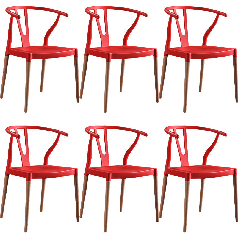 Minimalist Solid Wood Kitchen Dining Arm Chair Bone Fork Dining Arm Chair Red 6 Piece Set Clearhalo ' kitchen&dining_furn' 'Dining Chairs' 'Dining Tables & Seating' 'dining_chair' 'furn' 'furn_dining_chair' 'Furniture' 'furniture_dining_chair' 'Kitchen & Dining Furniture' 'kitchen' 3483078