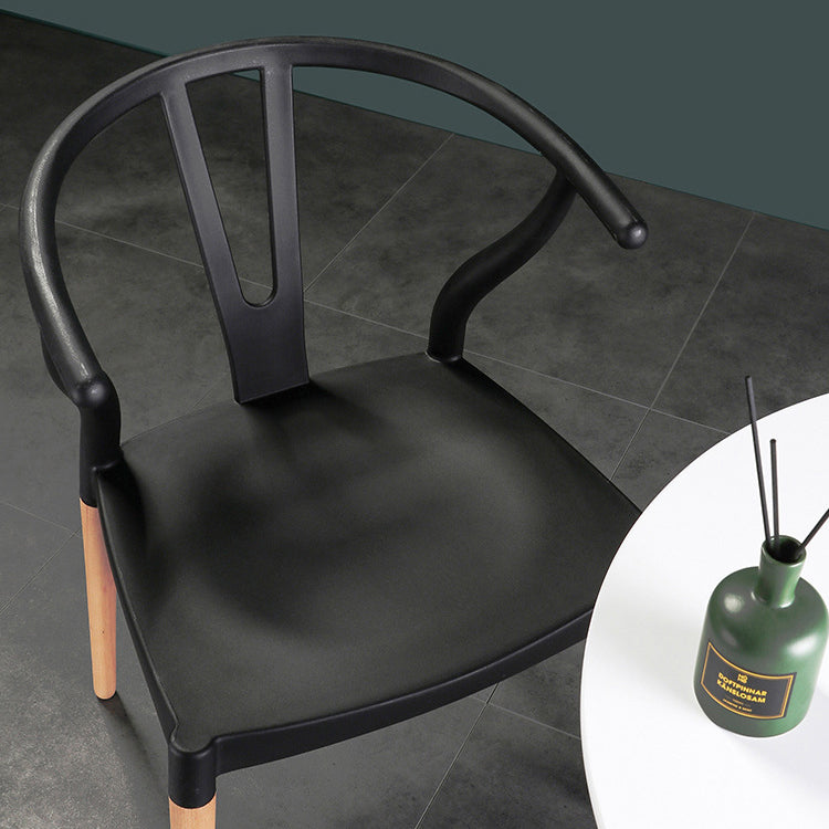 Minimalist Solid Wood Kitchen Dining Arm Chair Bone Fork Dining Arm Chair Clearhalo ' kitchen&dining_furn' 'Dining Chairs' 'Dining Tables & Seating' 'dining_chair' 'furn' 'furn_dining_chair' 'Furniture' 'furniture_dining_chair' 'Kitchen & Dining Furniture' 'kitchen' 3483081