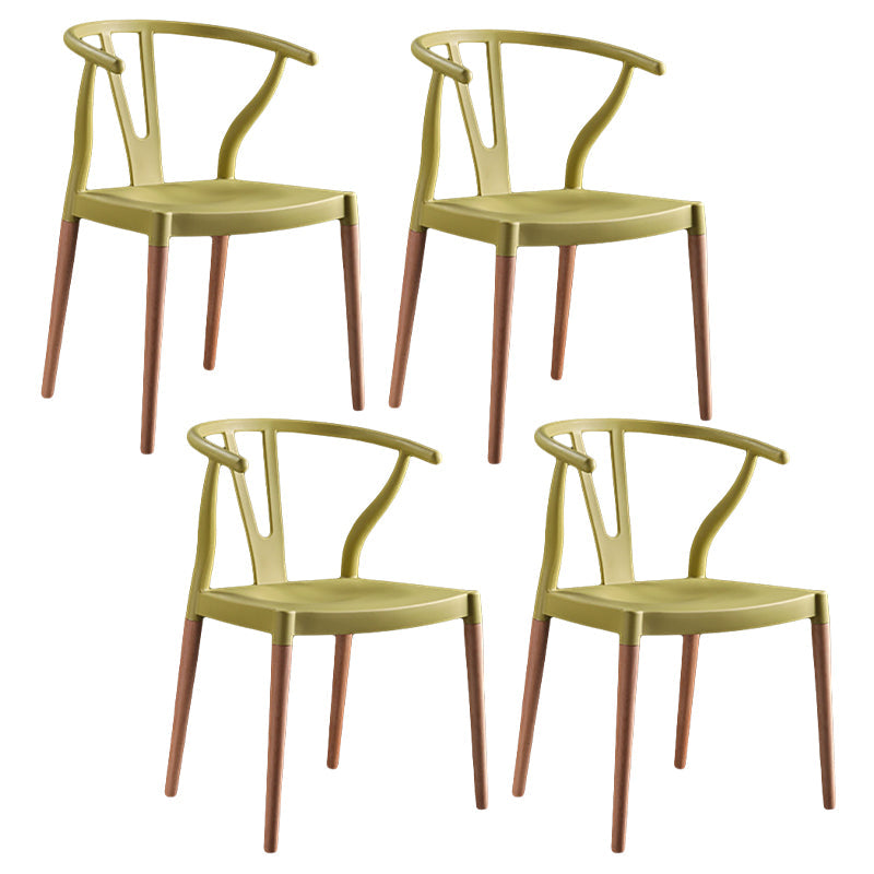 Minimalist Solid Wood Kitchen Dining Arm Chair Bone Fork Dining Arm Chair Tan 4 Piece Set Clearhalo ' kitchen&dining_furn' 'Dining Chairs' 'Dining Tables & Seating' 'dining_chair' 'furn' 'furn_dining_chair' 'Furniture' 'furniture_dining_chair' 'Kitchen & Dining Furniture' 'kitchen' 3483082